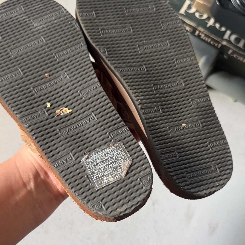 Rainbow Tan Braided Flip-Flops - Picture 3 of 5